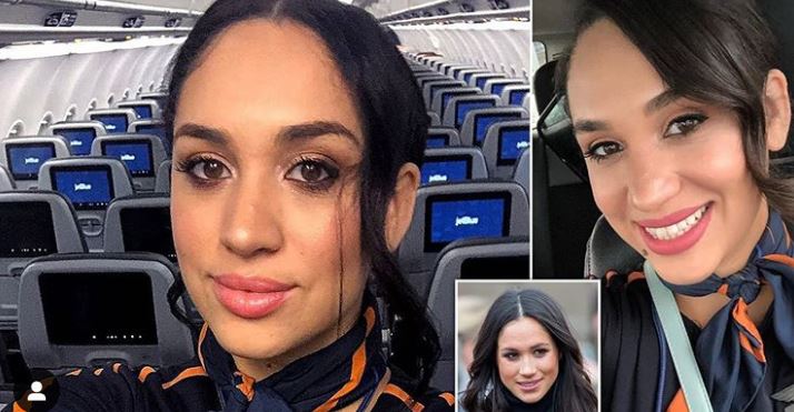 Christine, la azafata que es idéntica a Megan Markle