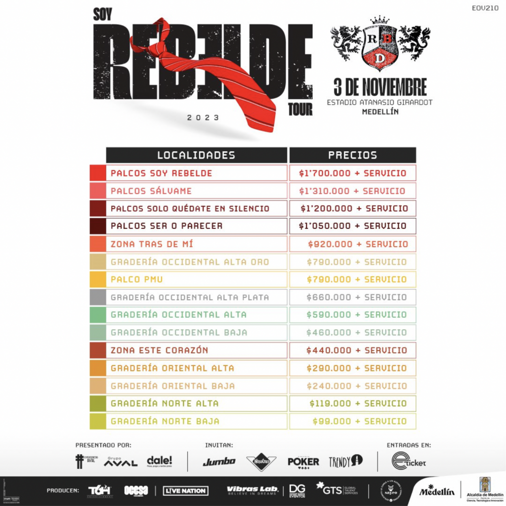 RBD En Colombia: AQUÍ Las Fechas Y Costos De Las Boletas