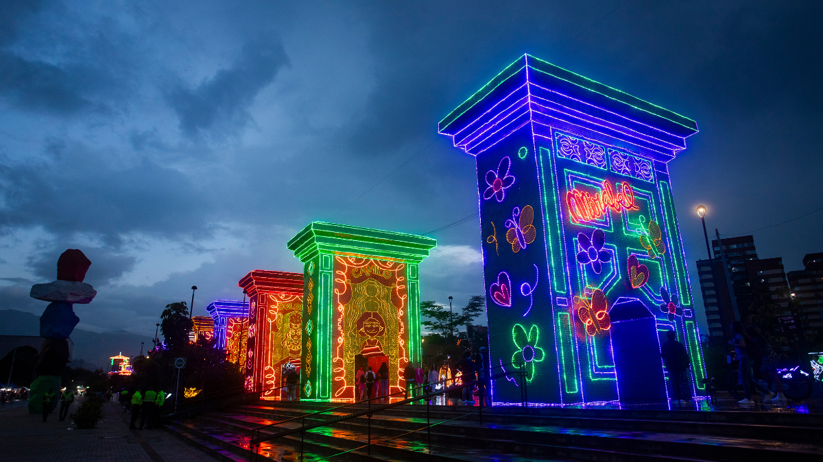 Alumbrados navideños en Medellín.