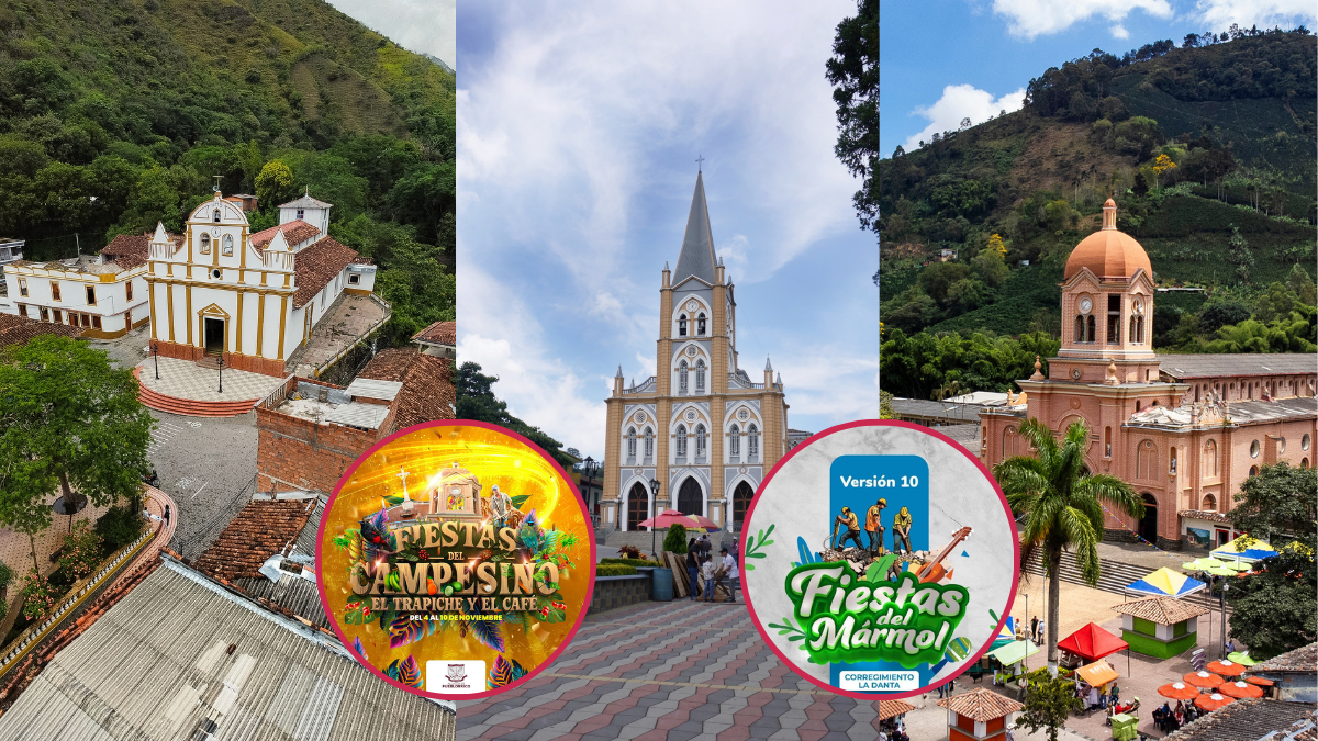 Tres municipios de Antioquia; dos fiestas de municipios antioqueños.