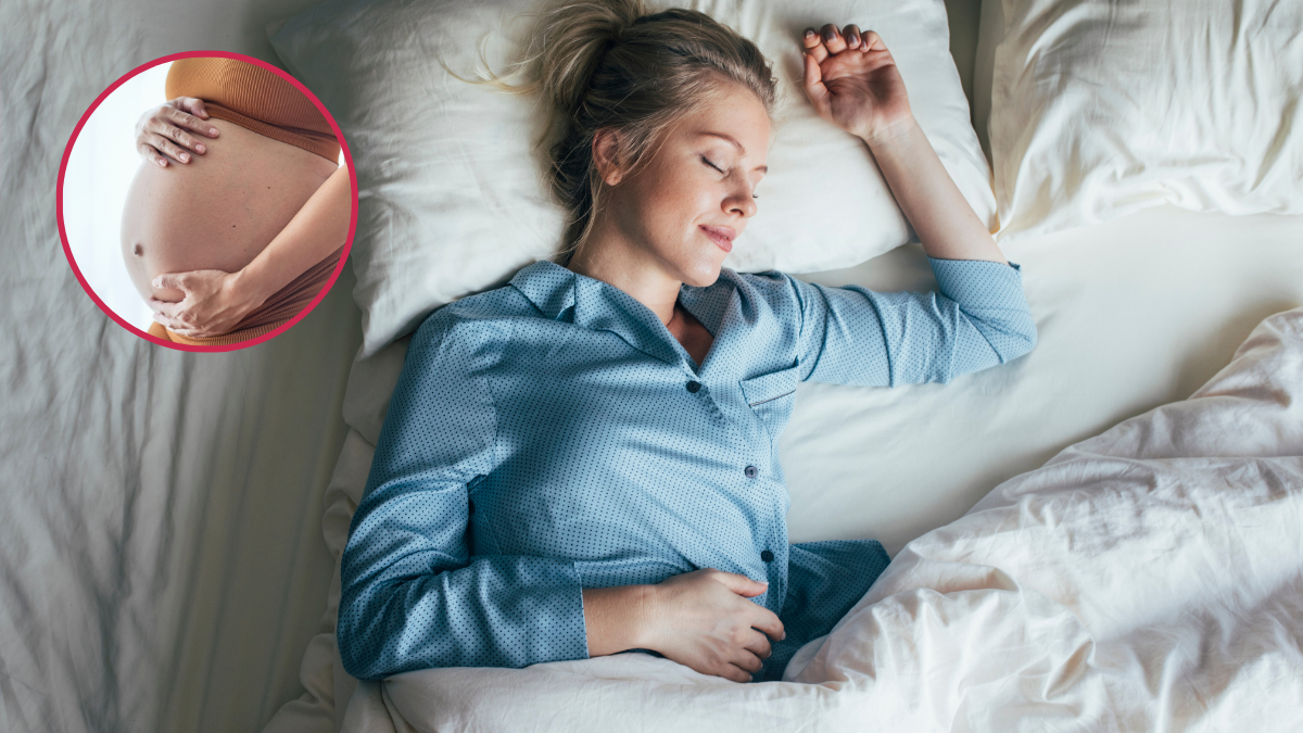 Mujer durmiendo; mujer en embarazo.